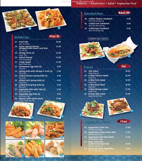 blue lotus vietnamese cuisine menu